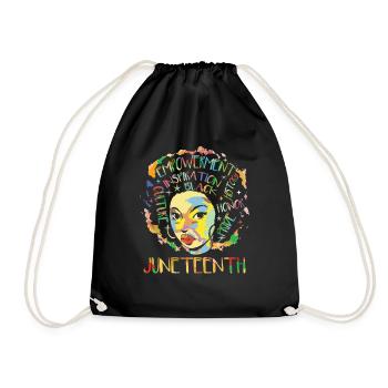 Juneteenth Women African American Roots - Drawstring Bag - black - Front