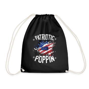 Funny American Flag Quote - Drawstring Bag - black - Front