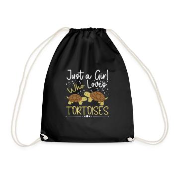 Cute Just A Girl Who Loves Tortoises Reptile Turtl - Drawstring Bag - black - Front