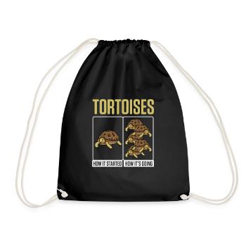 Funny Tortoises How Started How It's Going Turtle - Turnbeutel - Schwarz - Vorne