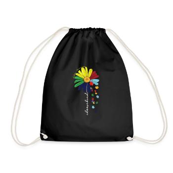 Choose Kind Autism Awareness Sunflower Mom - Drawstring Bag - black - Front