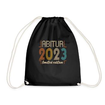 Abitur Gymnasium Damen und Herren Abi 2023 - Turnbeutel - Schwarz - Vorne