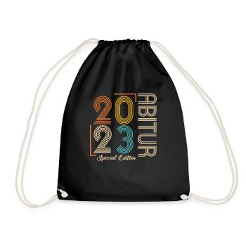 Abitur Gymnasium Damen und Herren Abi 2023 - Turnbeutel - Schwarz - Vorne