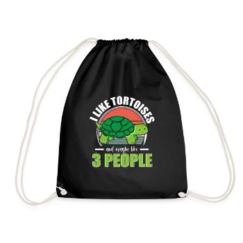 Retro Turtle I Like Tortoises And Maybe Like 3 Peo - Turnbeutel - Schwarz - Vorne