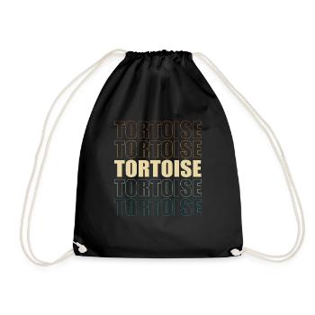 Tortoise Vintage Reptile Retro Turtle - Drawstring Bag - black - Front