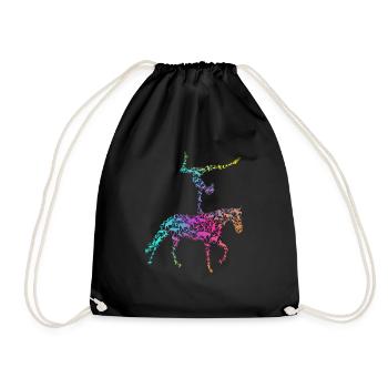 Voltigieren Reiten Pferd Spruch Reiter Reitverein - Turnbeutel - Schwarz - Vorne