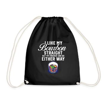 LGBT Proud Ally I Like My Bourbon Straight Gay - Turnbeutel - Schwarz - Vorne