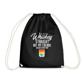 I Like My Whiskey Straight LGBT Rainbow Pride - Turnbeutel - Schwarz - Vorne