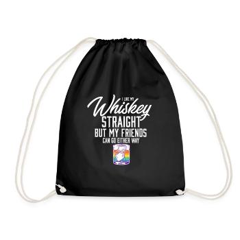 LGBT Proud Ally I Like My Whiskey Straight Gay - Turnbeutel - Schwarz - Vorne
