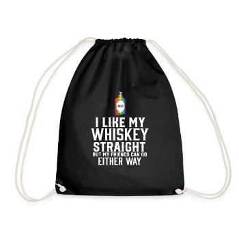LGBT Proud Ally I Like My Whiskey Straight Gender - Turnbeutel - Schwarz - Vorne