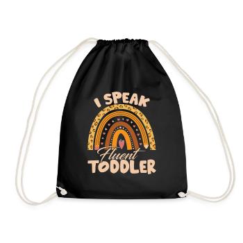 I Speak Fluent Toddler - Drawstring Bag - black - Front