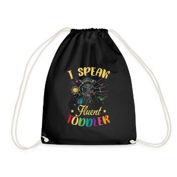 I Speak Fluent Toddler - Drawstring Bag - black - Front