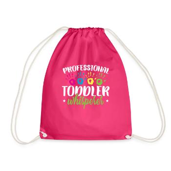 Professional Toddler Whisperer - Drawstring Bag - fuchsia - Front