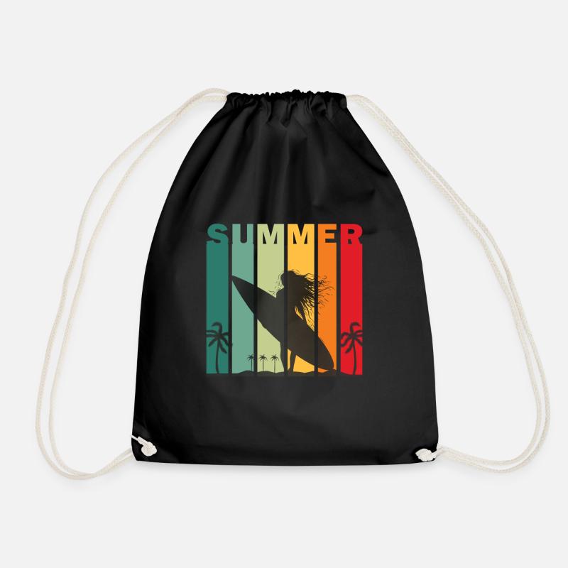 Surfer Girl - Drawstring Bag - black