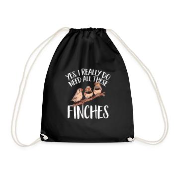 Zebra Finches Bird Zebra Finch - Drawstring Bag - black - Front