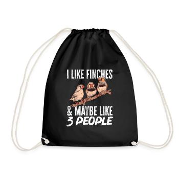 Zebra Finches Bird Zebra Finch - Drawstring Bag - black - Front
