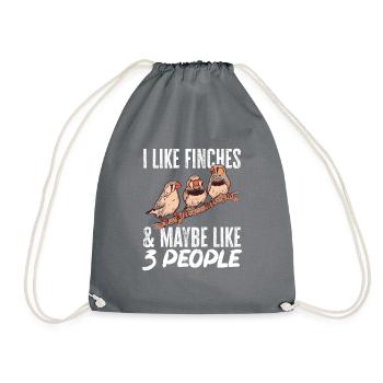 Zebra Finches Bird Zebra Finch - Drawstring Bag - grey - Front
