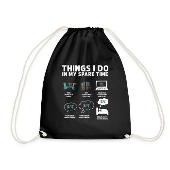 Woodturning Woodturning Wood Lathe Lathe - Drawstring Bag - black - Front