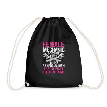 Mécanicien Voiture Fille Garage Artisan - Sac de sport léger - noir - Devant