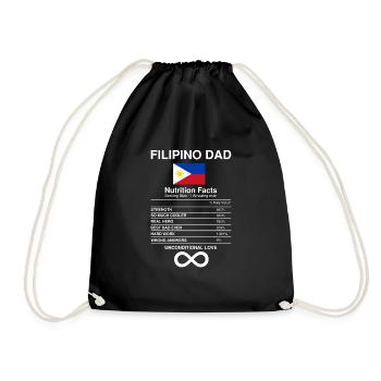 Humorous Filipino Nutrition Facts Enthusiasts - Drawstring Bag - black - Front