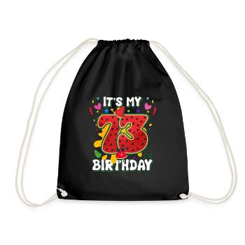 73rd Birthday Watermelon - Drawstring Bag - black - Front