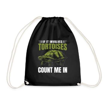 Reptile Turtle Funny If It Involves Tortoises Coun - Drawstring Bag - black - Front