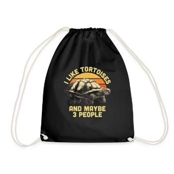 Retro I Like Tortoises And Maybe 3 People Turtle R - Turnbeutel - Schwarz - Vorne
