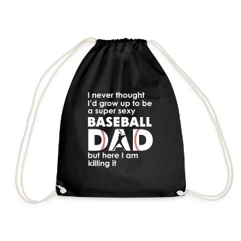 Ein super sexy Baseball-Vater, aber hier bin ich lustig - Turnbeutel - Schwarz - Vorne