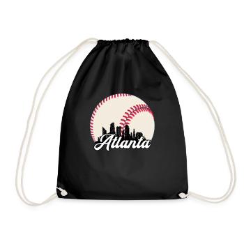 Atlanta Baseball Skyline Atlanta Cityscape - Drawstring Bag - black - Front