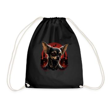 Chihuahua Costume d'Halloween - Citrouille - Sac de sport léger - noir - Devant