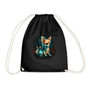 Chihuahua Costume d'Halloween - Citrouille - Sac de sport léger - noir - Devant