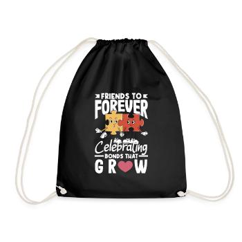 Friends to Forever Celebrating Bonds That Grow - Drawstring Bag - black - Front