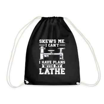 Turning Wood Lathe Lathe - Drawstring Bag - black - Front