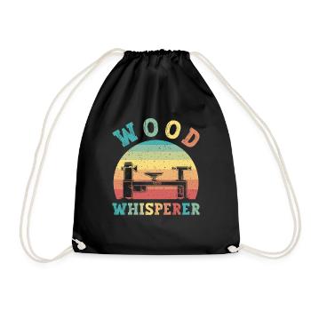 Turning Wood Lathe Lathe - Drawstring Bag - black - Front