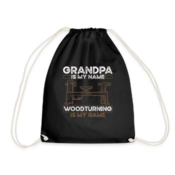 Woodturning Woodturning Wood Lathe Lathe - Drawstring Bag - black - Front