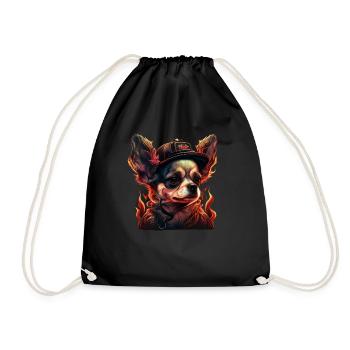 Chihuahua - Feuerwehrmann Feuerwehr Hund Männer - Turnbeutel - Schwarz - Vorne