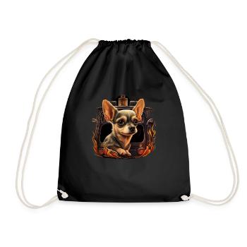 Chihuahua - Feuerwehrmann Feuerwehr Hund Männer - Turnbeutel - Schwarz - Vorne
