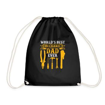 World's Best Mechanic Father of All Time Proud - Drawstring Bag - black - Front