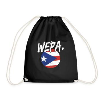 Fier drapeau portoricain de Porto Rico Wepa Latino - Sac de sport léger - noir - Devant