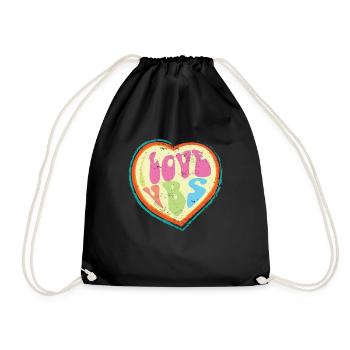 I Love VBS Hearts Vacation Bible School Crew - Drawstring Bag - black - Front