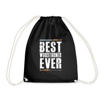Turning Wood Lathe Lathe - Drawstring Bag - black - Front