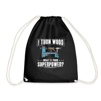 Woodturning Woodturning Wood Lathe Lathe - Drawstring Bag - black - Front