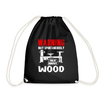 Woodturning Woodturning Wood Lathe Lathe - Drawstring Bag - black - Front