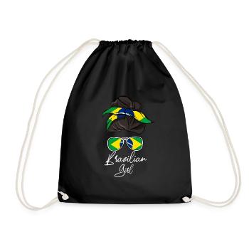 Brazil - Drawstring Bag - black - Front