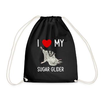 Short-headed glider Sugar Glider - Drawstring Bag - black - Front