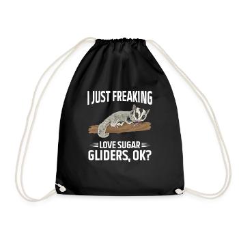 Short-headed glider Sugar Glider - Drawstring Bag - black - Front