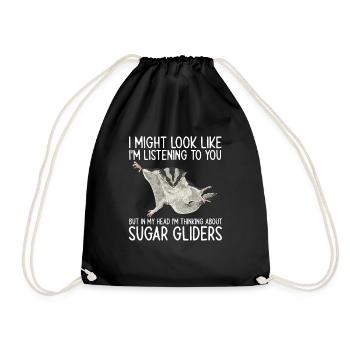 Short-headed glider Sugar Glider - Drawstring Bag - black - Front