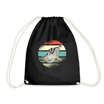 Short-headed glider Sugar Glider - Drawstring Bag - black - Front