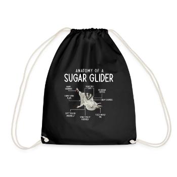 Short-headed glider Sugar Glider - Drawstring Bag - black - Front