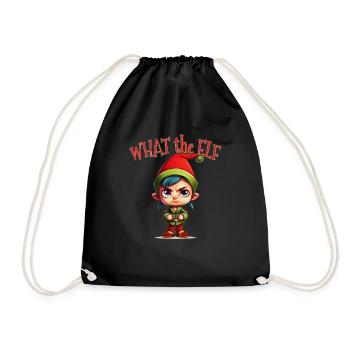 What the Elf - Niedlicher launenhafter Elf für Weihnachten Holida - Turnbeutel - Schwarz - Vorne